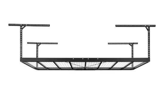 NewAge Products Adjustable Height Overhead Garage Storage 800-lb in Black Steel ( 96-in W x 48-in D )