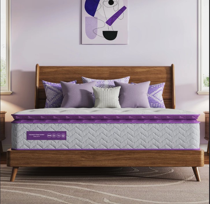 Pillow Top Medium Hybrid Mattress – AeroChar Bamboo Charcoal Foam, 5-Zone Support,