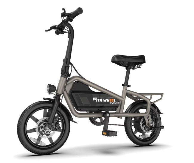 5TH WHEEL 14″ Electric Bike for Adults with 650W Peak Motor Electric Bicycle, 36V 7.8Ah Battery Ebike, UL2849