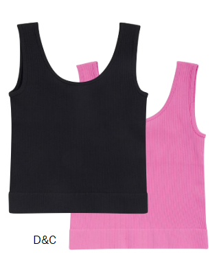 Athletic Works Girl’s Ribbed Tank, 2-Pack, Sizes 4-18
