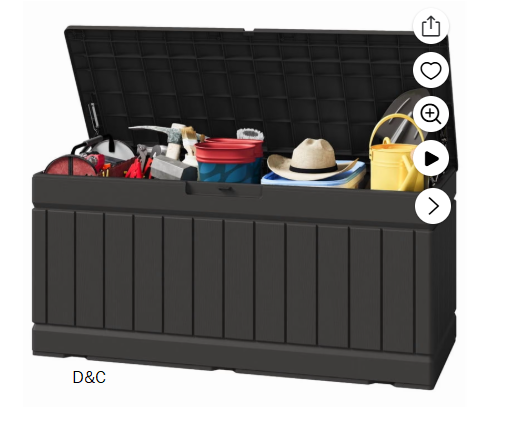 Homall 82 Gallon Outdoor Storage in Resin Deck Box 45.66in Width Lockable Deck Box, Black