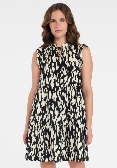 Time and Tru Women’s and Women’s Plus Flutter Sleeve Cotton Mini Dress, Sizes XS-4X