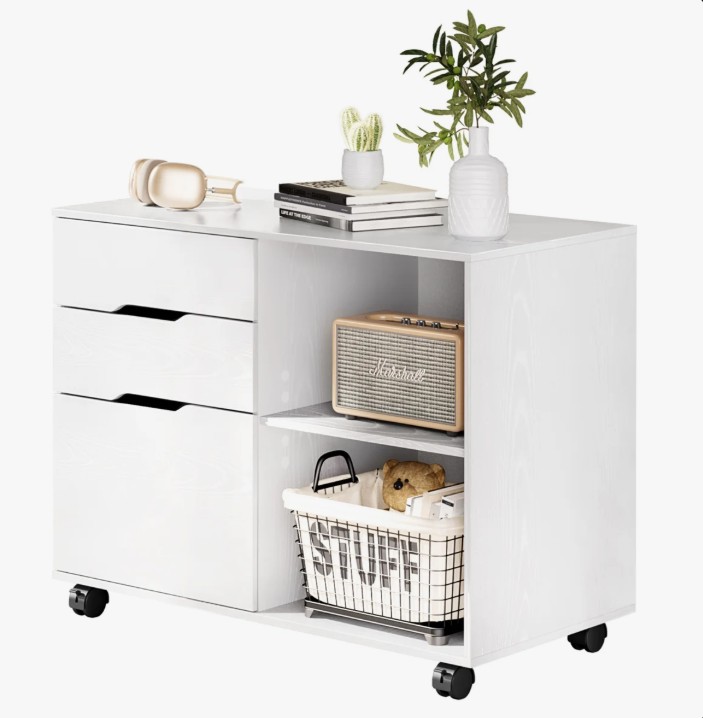 Corwynn 30.8″ W 3-Drawer Soft-Close Mobile Lateral File Cabinet