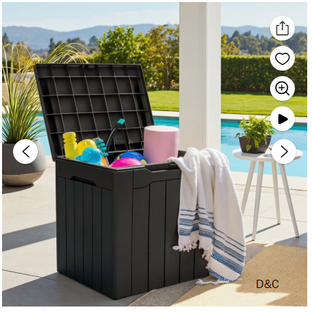 Homall 31 Gallon Outdoor Deck Box In Resin with Seat, Black