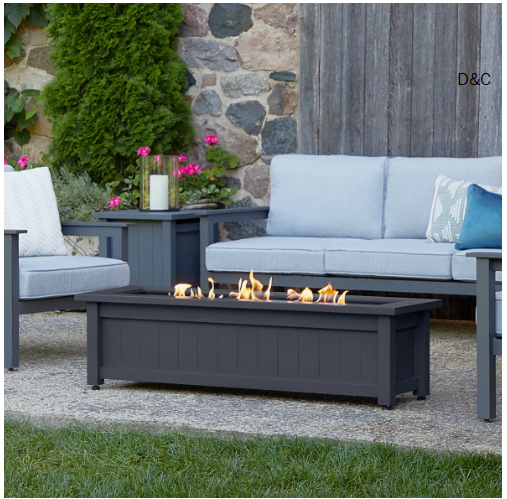ORTUN 50″ Rectangle Steel Propane Fire Pit Table by Real Flame
