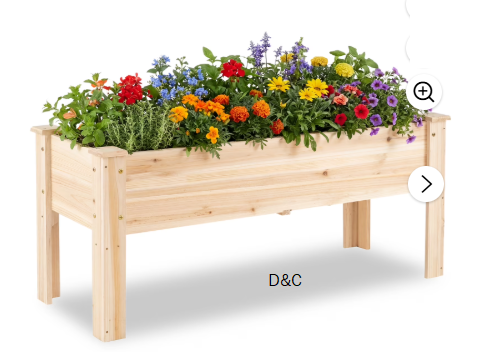Costway Raised Garden Bed Elevated Planter Box Wood for Vegetable Flower Herb