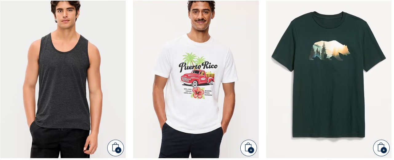 Shop For the Family at OLD NAVY! T hirts starts from $4!