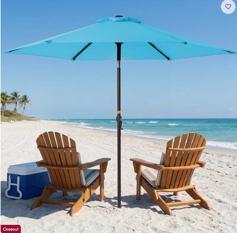 7.5′ Heavy Duty Patio Market Umbrella with Crank Lift