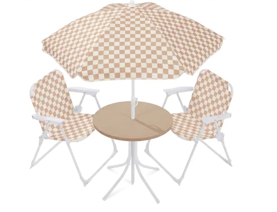 Umbrella, 3-Piece Foldable Toddler Picnic Set Ages 2-5 – Tan