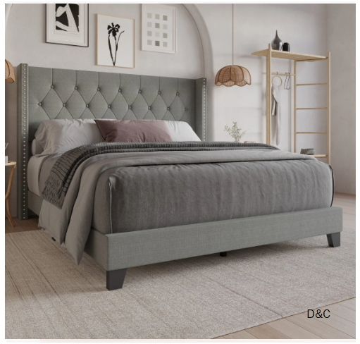 Ameire Upholstered Wingback Bed
