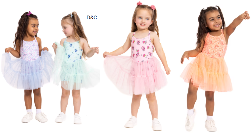 Stitch Toddler Girls’ Sleeveless Romper with Tulle Skirt, Sizes 12M-5T