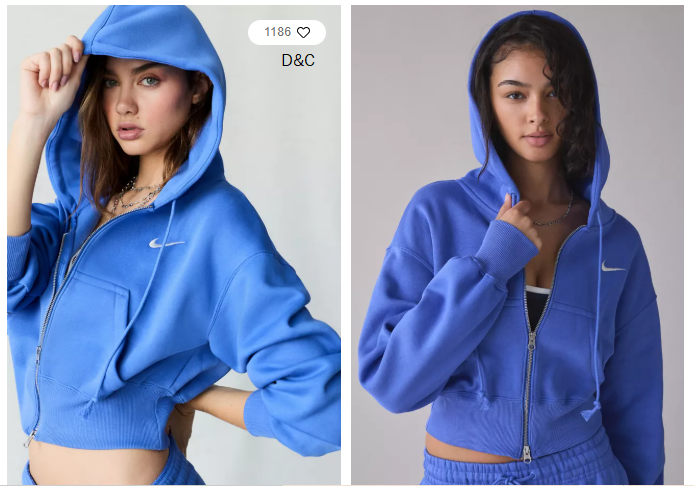 Nike Sportswear Phoenix Fleece Loose Crop Full-Zip Hoodie Sweatshirt