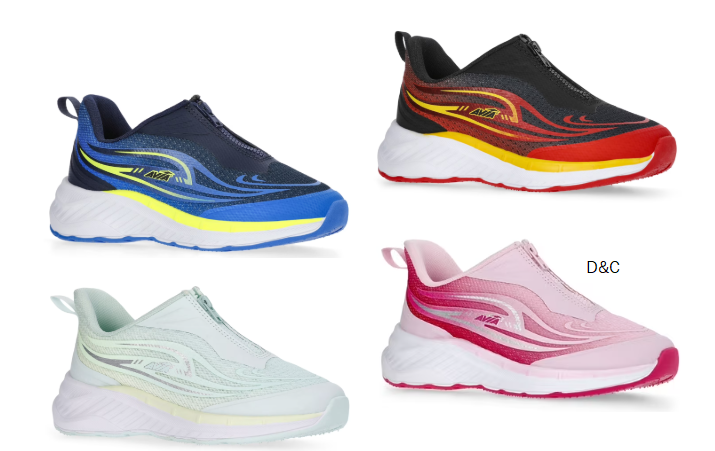 Avia Little and Big Kids Zip Easy On Athletic Sneakers