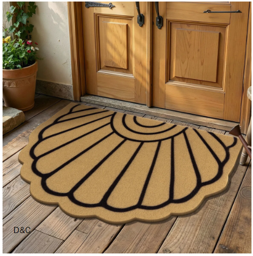 Half-Circle Seashell Outdoor Coir Doormat