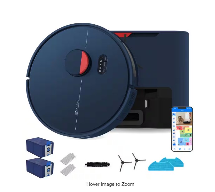 Dustin Wi-Fi Connected Self-Emptying Robot Vacuum and Mop in Navy