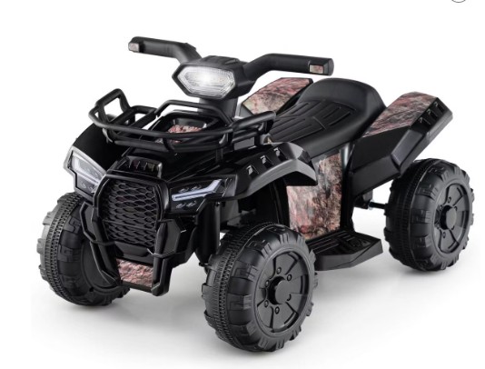 Costway 6V Electric Children Toy Car with Music & Story Function USB Front Storage Basket Black