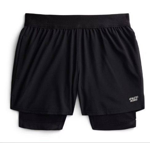 Athletic Works Boys 2-in-1 Training Shorts with Compression Liner, Sizes 4-18