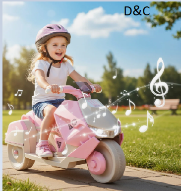 Stylish Kids Electric Motorcycle With Led Lights & Interstellar Music, Realistic Engine Sounds, All-Terrain Tires