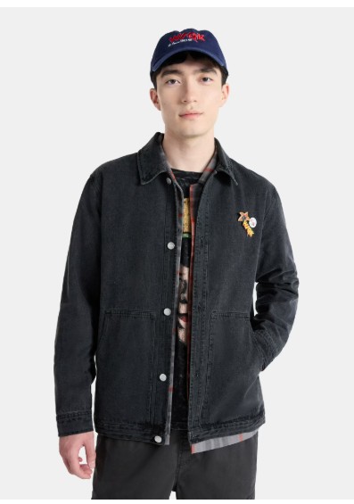 Netflix Stranger Things Washed Cotton Denim Jacket from No Boundaries, Men’s and Big Men’s