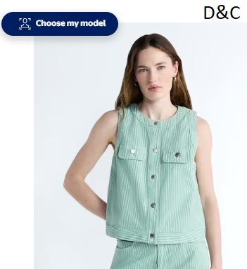Free Assembly Women’s and Women’s Plus Button Front Sleeveless Denim Top, Sizes XS-4X