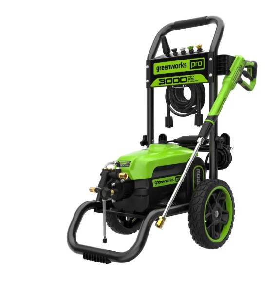 Greenworks – 3000 PSI Electric Pressure Washer up to 2.0 GPM – Green