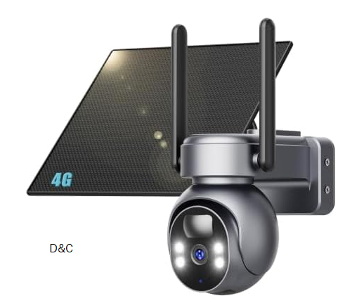 LIWAN 4G LTE Cellular Security Camera, No WiFi Security Camera Outdoor, Solar Cellular Camera Wireless, Built in SIM Card, 2K Color Night Vision, PIR Motion Detection, 360� Full Cover, 2 Way Talk