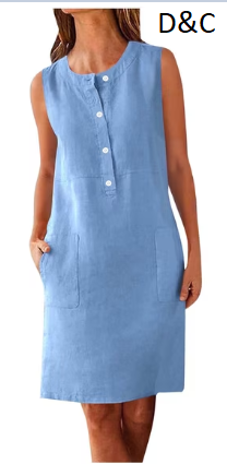 Kctiaxy Summer Dresses for Women Crew Neck