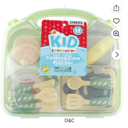 Kid Connection Cooking Case Pretend Play Set, 19 Pieces