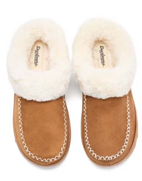 Dearfoams Cozy Comfort Women’s Moc Toe Clog Slippers