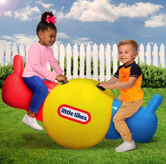 Little Tikes Inflatable Seesaw Rocker Ride-On – Indoor/Outdoor Bouncy Teeter Totter Toy for Kids Ages 4-8