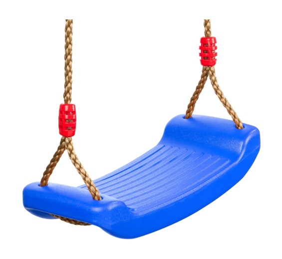 Plastic Swing, Indoor Outdoor Flat Bench Seat with Adjustable Nylon Hanging Rope for Kids and Adults, Childhood Rope Swing-Tree, Backyard Swinging Toy