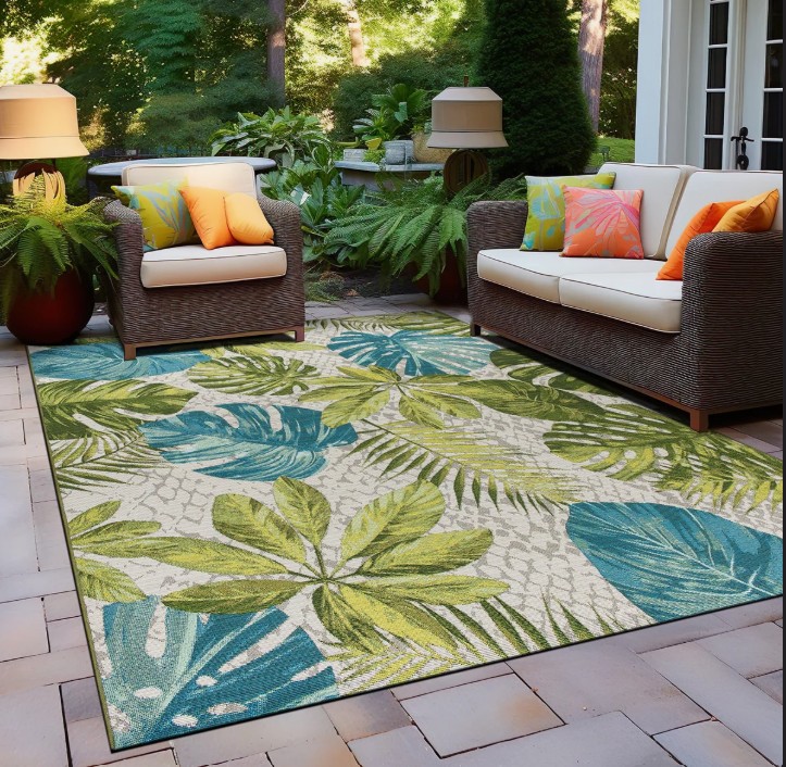 Bayless Floral Indoor Outdoor Area Rug