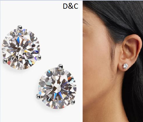Gift Boxed Cubic Zirconia Three-Prong Stud Earrings – 4.0ctw