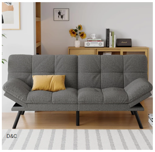Convertible Futon Sofa Bed with Memory Foam