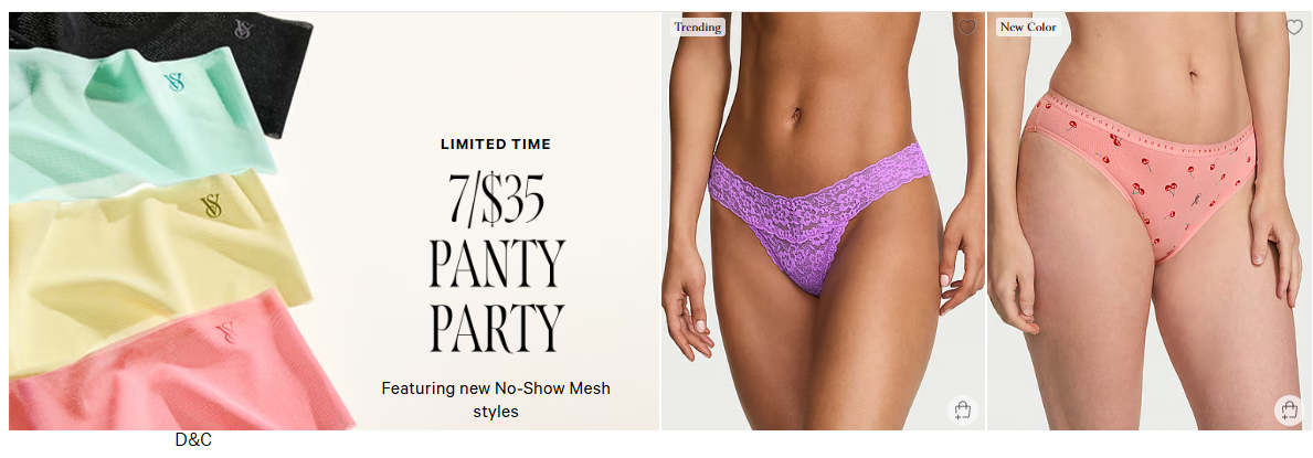 Victoria’s Secret 7 for $35 Panty Party