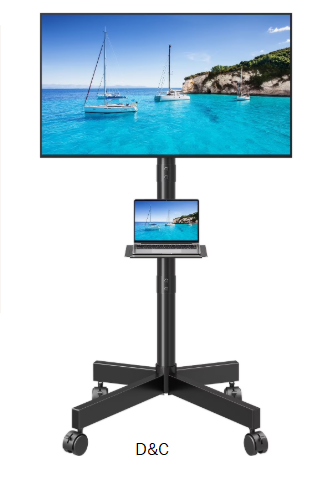 MOUNT PRO Mobile TV Stand, Rolling TV Cart for 23-60″ TVs, Portable TV Floor Stand with Wheels,Adjustable Shelf & Tilt,Max VESA 400x400mm,up to 77 lbs