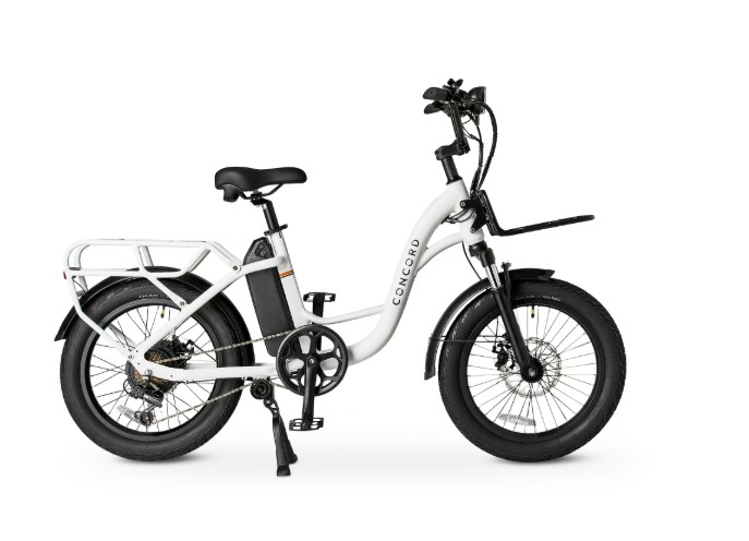 Concord 20″ LoadPro Electric Cargo Bike 20″ Wheels, 48V Class 2, Off-White, Fits Riders 4’11” – 6’3″, Adult, Unisex, Online Only