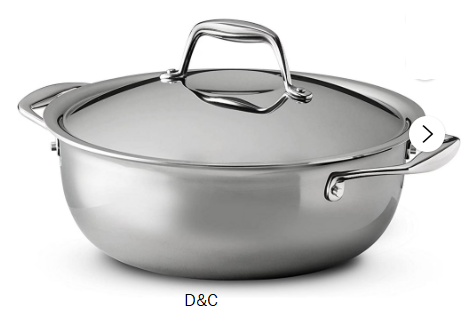 Tramontina Signature 4-Quart Tri-Ply Clad Stainless Steel Universal Pan with Lid, Induction Ready, Oven-Safe, Dishwasher Safe