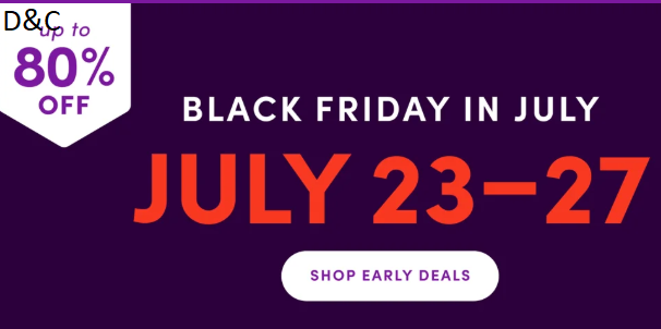 Black Friday in July Sale from 23rd to 26th