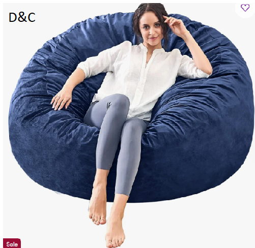 Memory Foam Filled Bean Bag Chair with Soft Removeable Cover