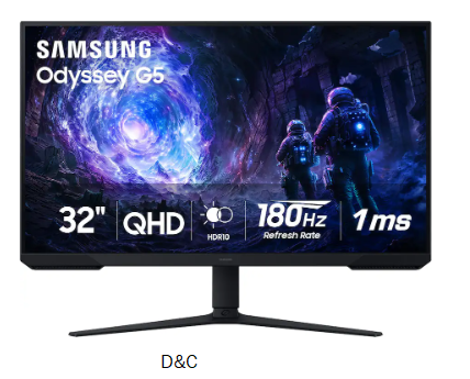 Samsung – 32″ Odyssey G51F QHD 180Hz 1ms AMD FreeSync Gaming Monitor with HDR10 (DisplayPort, HDMI) – Black