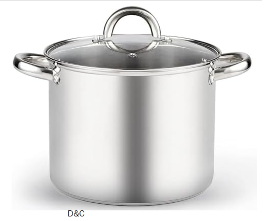Cook N Home Basics 8 Quart Stainless Steel Stock Pot with Lid