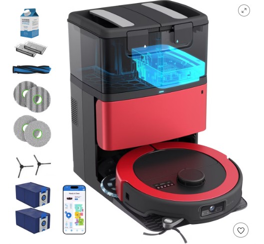 bObsweep Maxim Robot Vacuum & Mop, Auto-Wash/Dry Dock, LiDAR 360 Mapping, 22 kPa Suction, App & Voice Control, Odor-Control, Ideal for Pet Hair