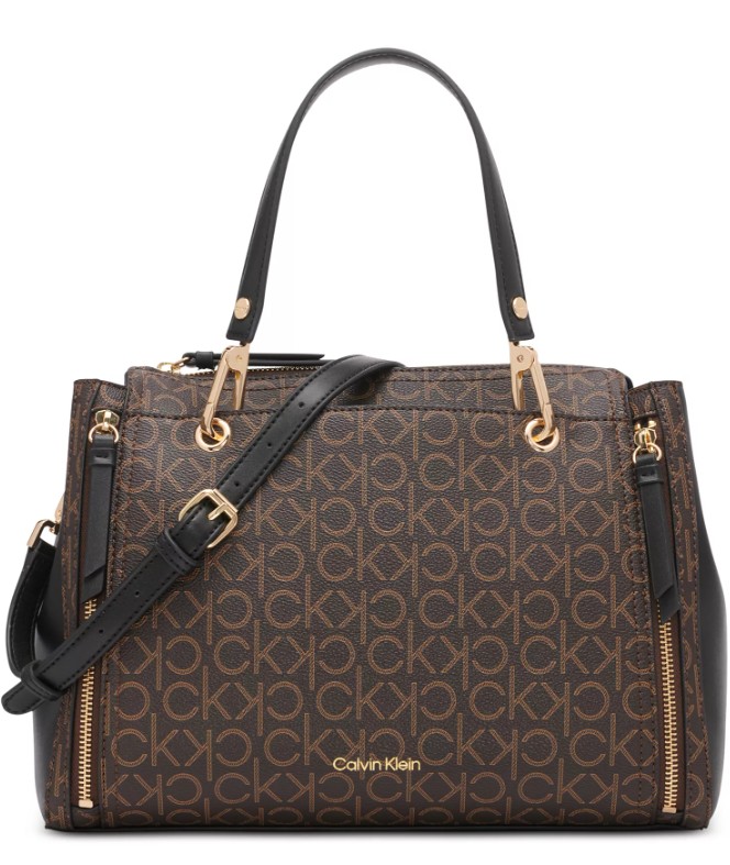 Garnet Signature Triple Compartment Top Zipper Satchel
