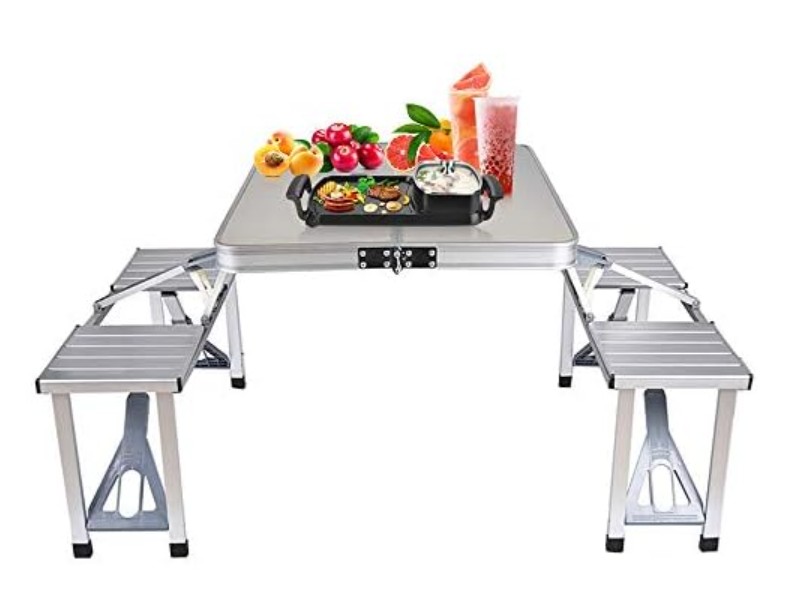 Bartonisen Folding Picnic Table Aluminu