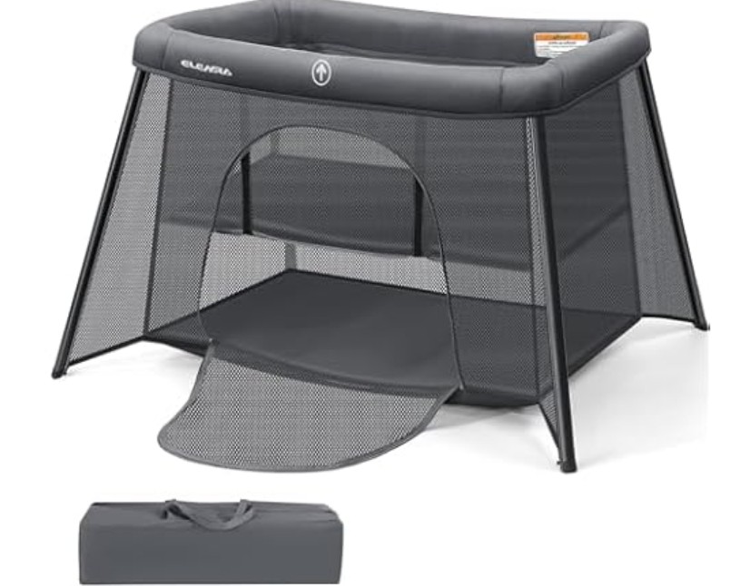 ELEMARA 2 in 1 Baby Travel Crib Easy-Set Up