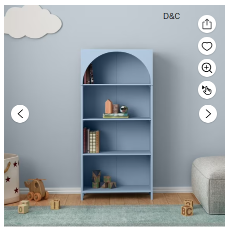 House of Happy Arched Bookshelf, Blue for Kids Classroom, Kids Playroom or Kids Bedroom