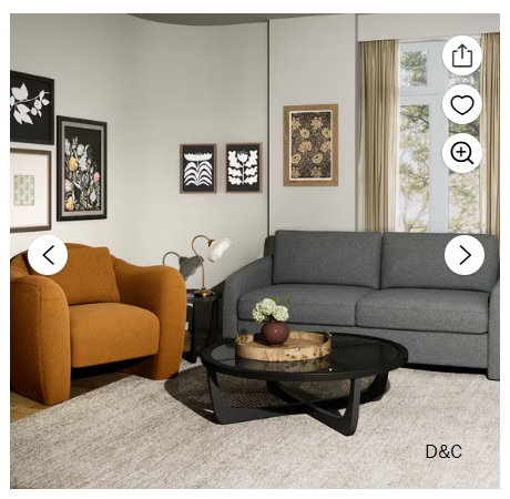 Beautiful Drew 72.2″ Sofa by Drew Barrymore for Adults, Charcoal Bouclé