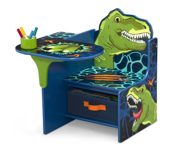 Delta Children Dinosaur Chair Desk with Storage Bin, Greenguard Gold Certified
