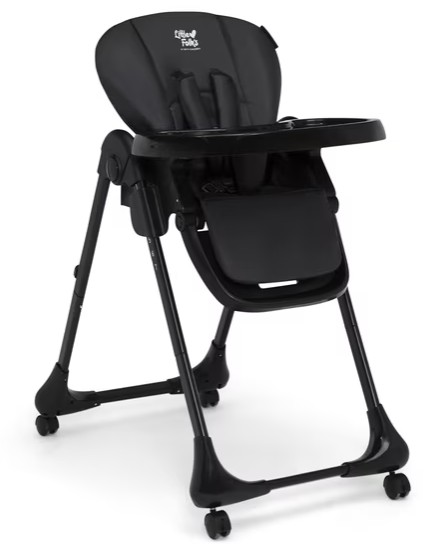Little Folks by Delta Children 2-in-1 SlimFold High Chair for Babies and Toddlers, Black